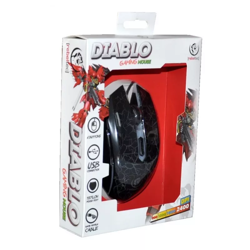 Rebeltec Diablo - myš - optická - 6 tlačidiel - káblová - USB