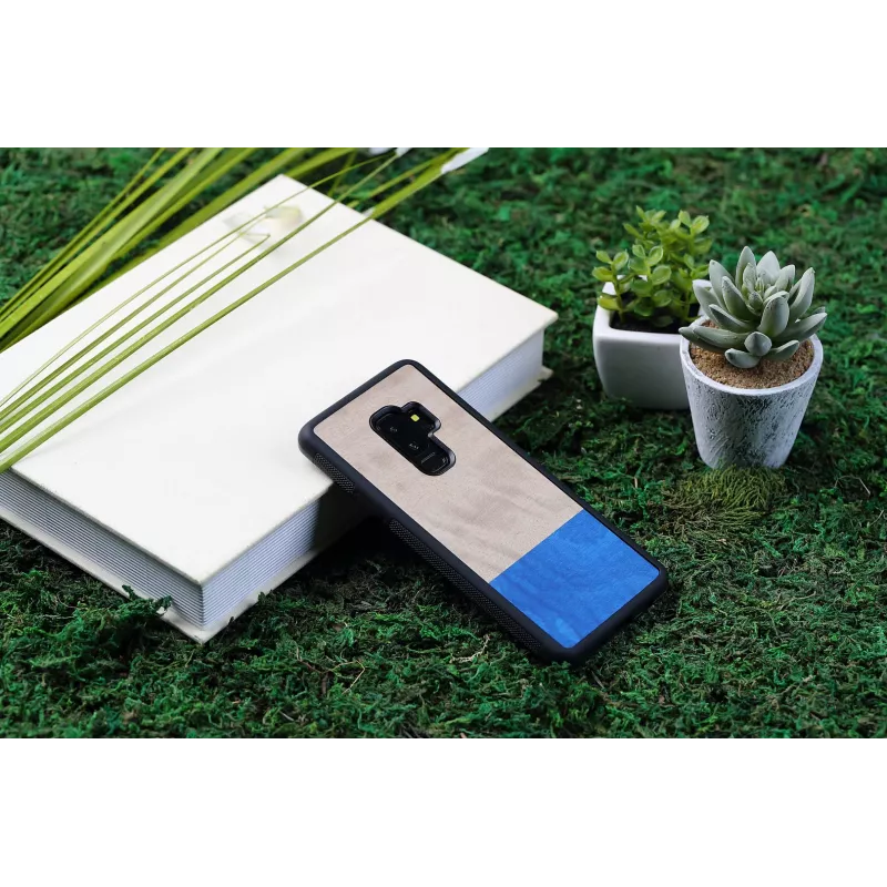 Puzdro na smartphone man and wood pre Galaxy S9 Plus — holubia čierna