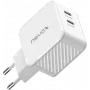 65W DUAL USB-C (PD) QC3.0 nabíjačka GaN (biela, PD 3.0, QC 3.0)