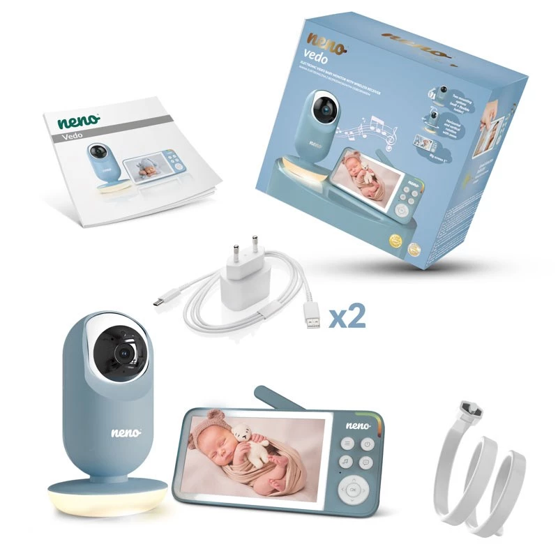 Vedo modrý elektronický babyphon s bezdrôtovým prijímačom