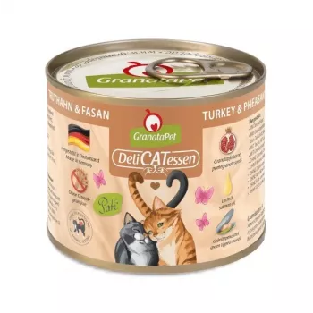 Mokré krmivo pre mačky Fox4Pets GRANATAPET DeliCATessen moriak a bažant, 200 g, kompletné krmivo, 80 % vlhkosti