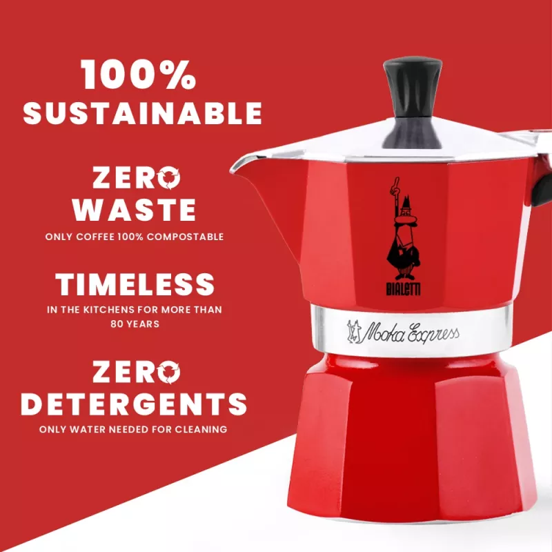 Bialetti Moka Express moka kanvica červená