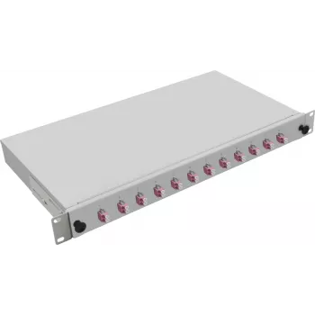 Rozbočovacia skrinka pre optické vlákna helos LWL 252009 – Rackmount 1U, 12× LC MM