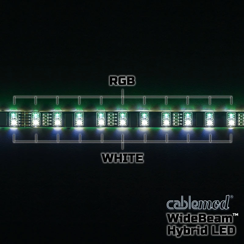 LED pásik CableMod CM-LED-60-D60RGBW-RK biely RGB 60 cm