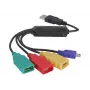DeLock USB2.0 externý 4-port káblový HUB - hub - 4 x USB2.0 - desktop (61724)
