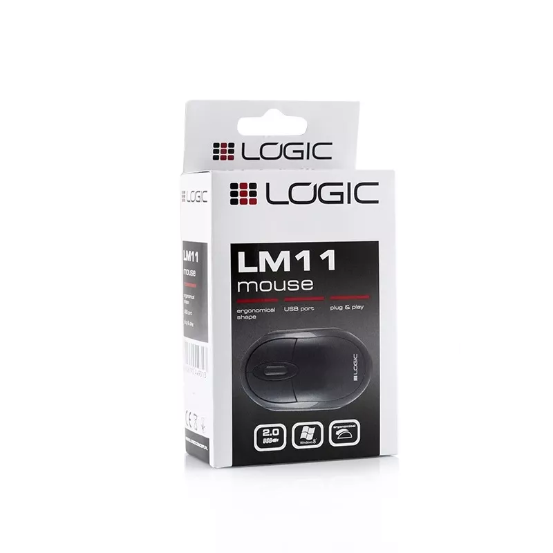Logic Lm-11 - myš - optická - káblová - USB - čierna