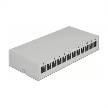 Patch panel DeLOCK Keystone 12 port sivý