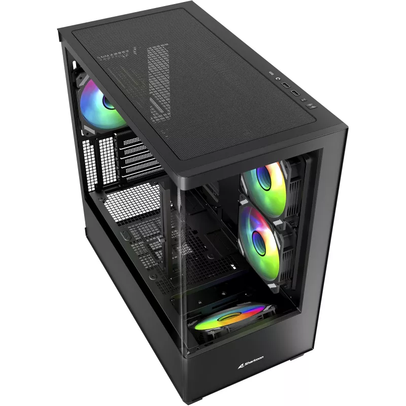 PC skriňa Sharkoon Elite Shark CM100 Tower Micro-ATX, bez napájacieho zdroja, čierna
