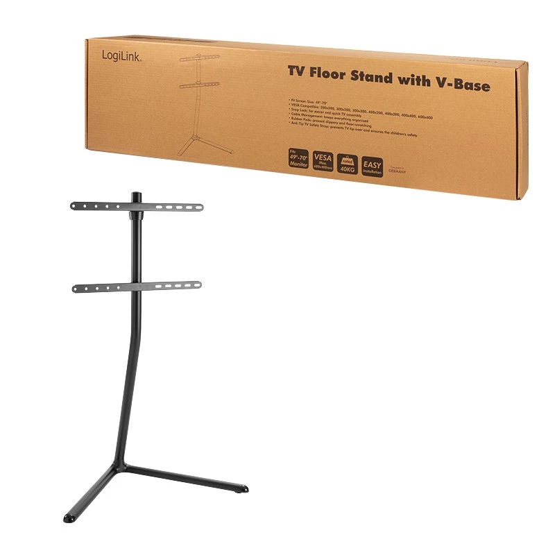 LogiLink BP0079 podlahový stojan na televízor s V-podstavcom, 49–70 palcov, 40 kg, čierny