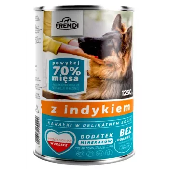 Mokré krmivo pre psy Frendi FRENDI s morčacími kúskami v jemnej omáčke 1250 g