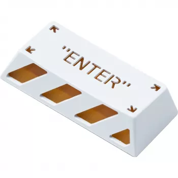 Enter hliníková zliatina artisan keycap, klávesová krytka biela/oranžová