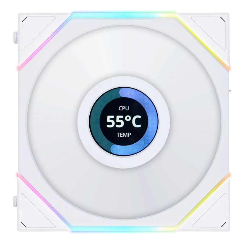LIAN LI UNI FAN TL LCD 120mm ARGB skriňový ventilátor - biely 3-pack