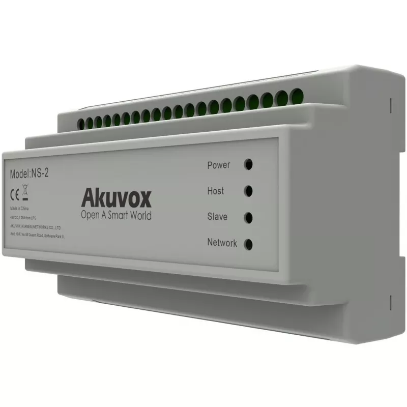 Akuvox NS-2 sieťový switch Fast Ethernet (10/100) DIN lišta sivá