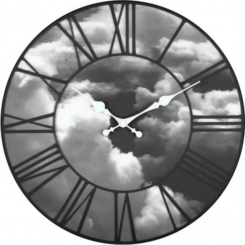 NeXtime hodiny 3037 Clouds, Ø39 cm, nástenné, čierna