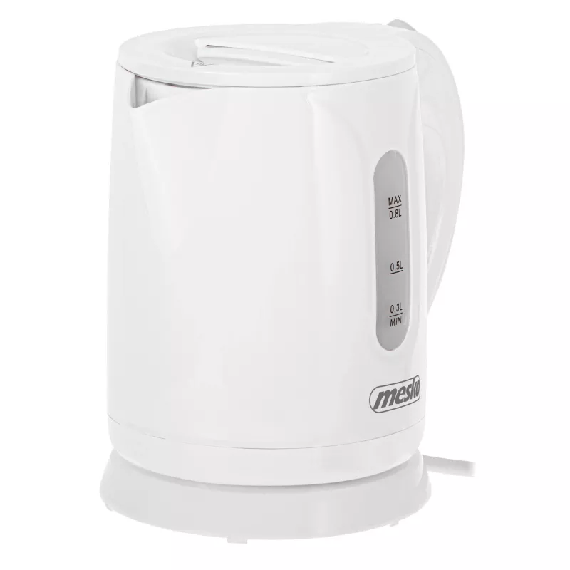 Mesko kanvica | MS 1376 | elektrická | 850 W | 0,8 L | plast | 360° otočná základňa | biela