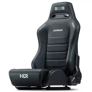 Pretekárske škrupinové sedadlo s nastaviteľným operadlom Next Level Racing ERS3 Elite Premium — čierna ekokoža, sklopné operadlo, kompatibilné s montážou na kokpit a podlahu