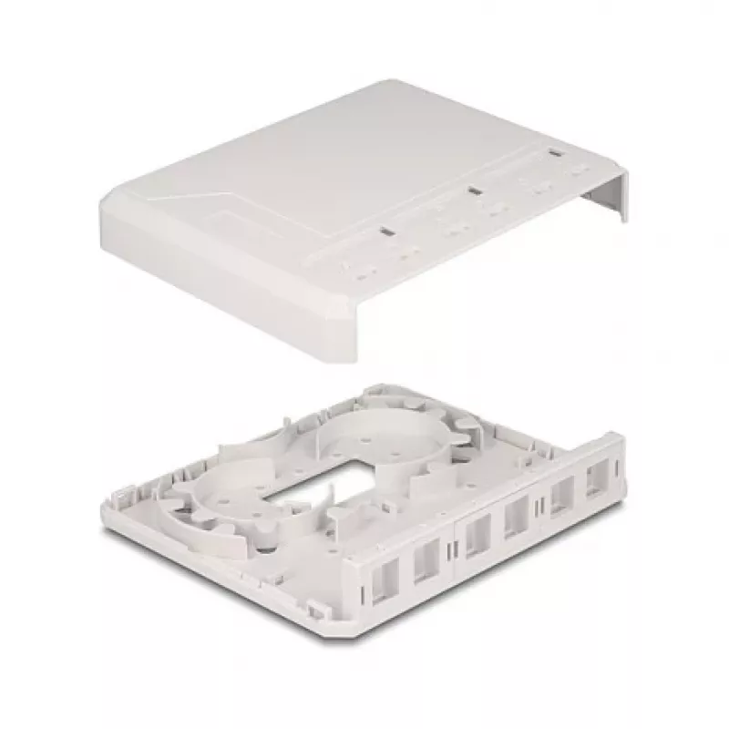 DeLOCK 67052 Keystone nástenné puzdro pre optické moduly, 6-port, biele