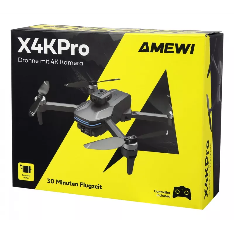 Amewi X4KPro, 4 rotory, 3840 x 2160 pixelov, 1500 mAh, sivá