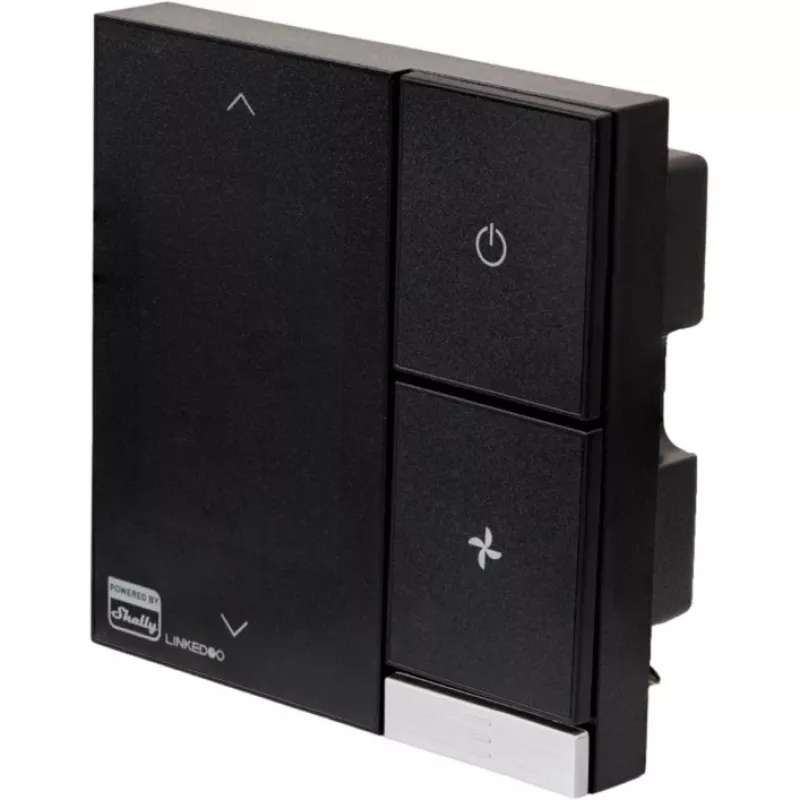 Shelly LinkedGo ST802-B inteligentný HVAC termostat, Wi-Fi, Bluetooth, kompatibilný s Apple Home a Google Home, čierny