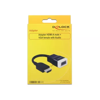 Video káblový adaptér HDMI typ A VGA D-Sub + 3,5 mm DeLOCK 65587