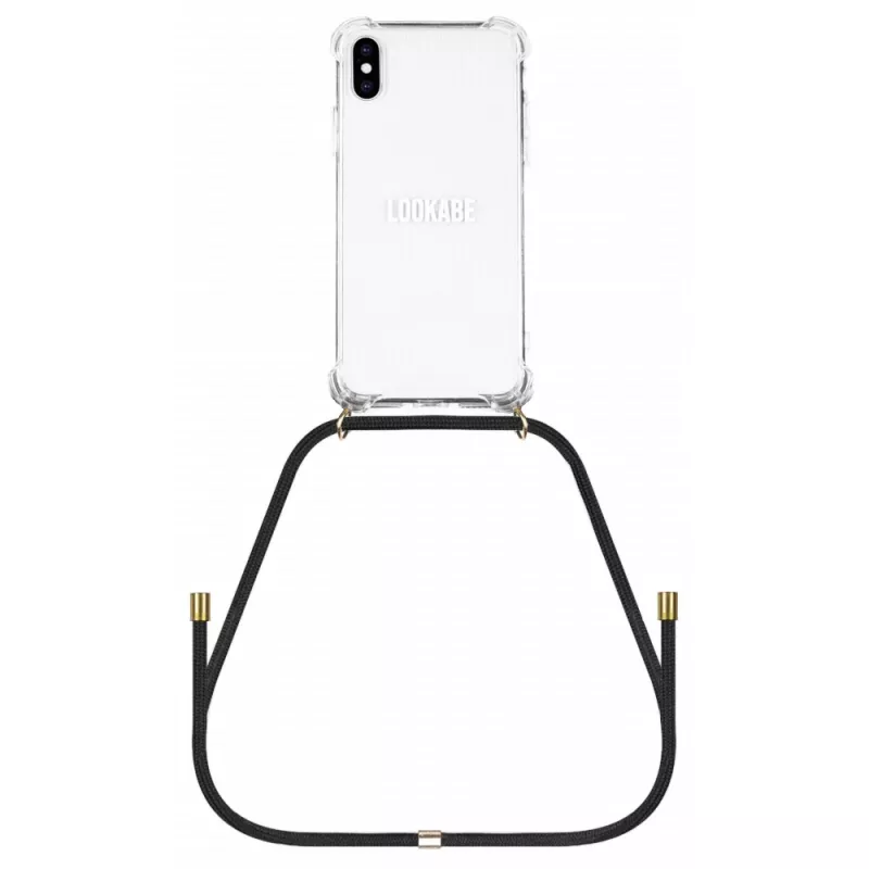 Lookabe puzdro na telefón s náhrdelníkom pre iPhone X/XS, zlaté/čierne
