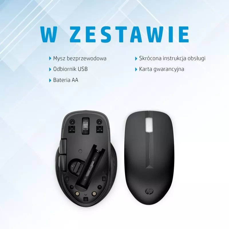 HP 435 Multi-Device Bezdrôtová myš, obojručná, RF Wireless + Bluetooth, 4000 DPI, čierna