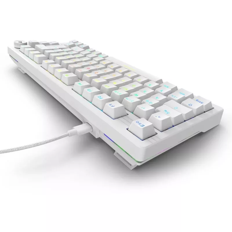 Sharkoon SGK25 75% QWERTZ USB káblová RGB LED klávesnica biela