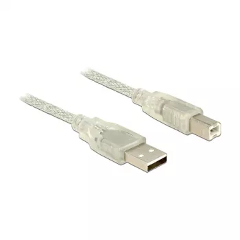 USB kábel DeLOCK 83892 USB 2.0 1 m USB A USB B transparentný