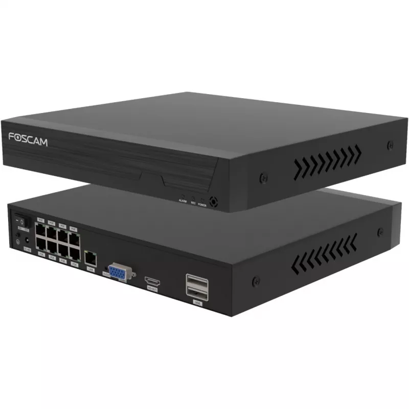 Sada bezpečnostných kamier Foscam FN9108E-B4-2T — 4 kamery s rekordérom, čierna
