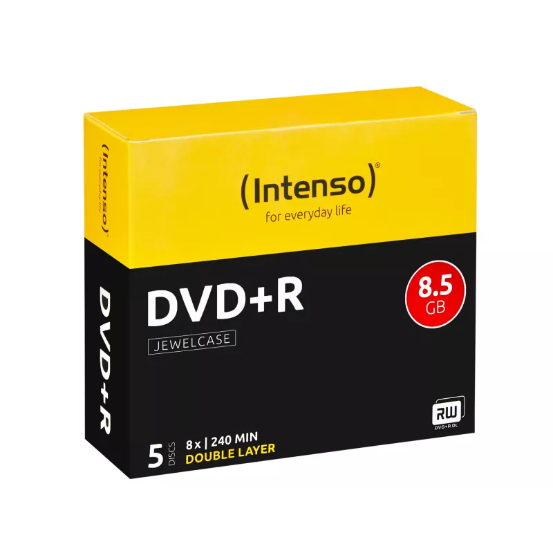 Intenso - 5 x DVD+R DL - 8,5GB 8x - Jewel Case (škatuľka) (4311245)