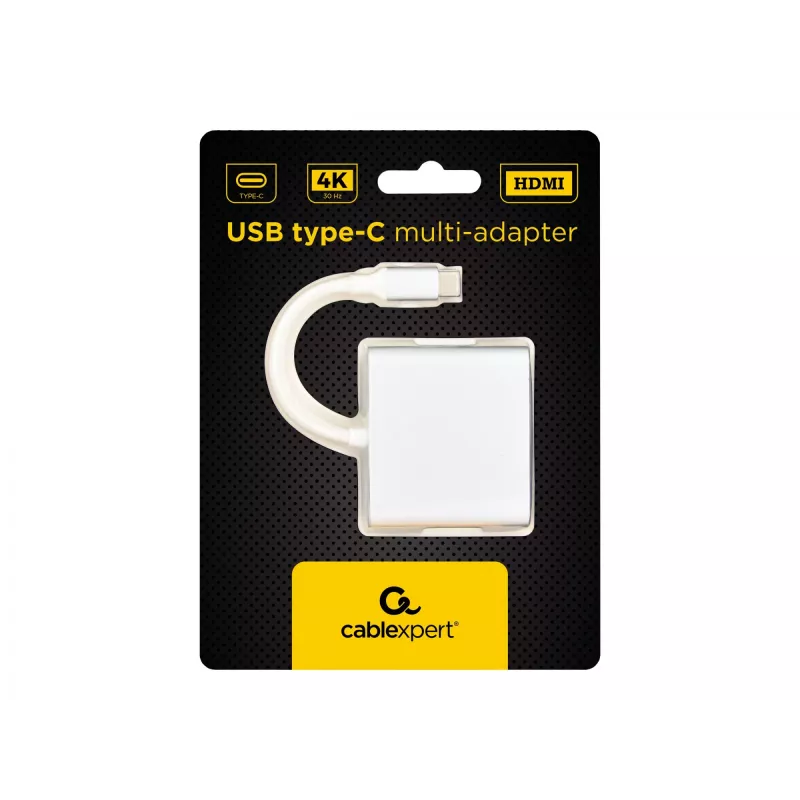 USB grafický adaptér GEMBIRD A-CM-HDMIF-02-SV, HDMI výstup, až do 3840×2160, strieborný, 58,5×51×11,6 mm