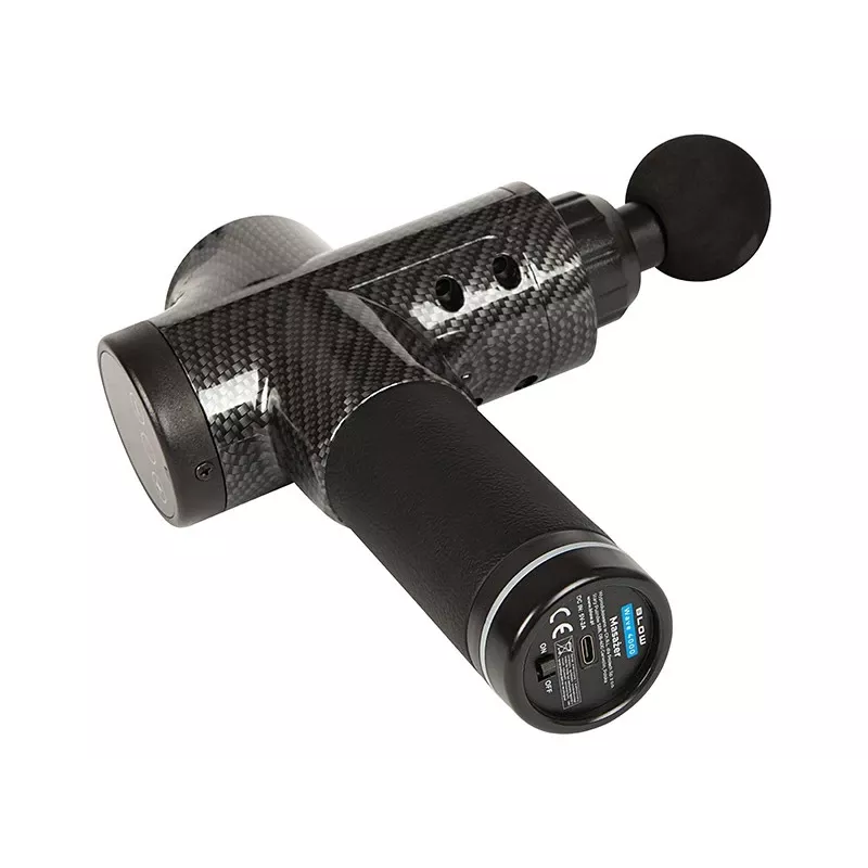 BLOW Wave 4000 44-340# masážna pištoľ, 30 rýchlostí, 10 nadstavcov, 100 W, dotykový LCD displej, USB-C, čierna