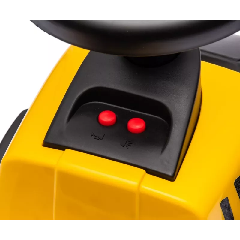 CAT Vozidlo traktor s prívesom žlté na sedenie