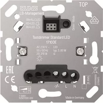 Stmievač pre LED svietidlá, Jung 1710 DE LED tlačidlový stmievač Standard