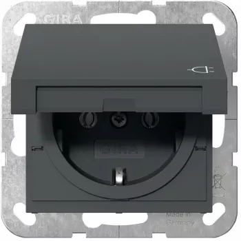 gira SCHUKO vložka zásuvky System 55 antracit 445428
