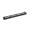 Patch panel 1U LANBERG PPUA-1024-B, 24 portov, Cat6a, U/UTP, 1U rack, hĺbka 102 mm, kov, čierny