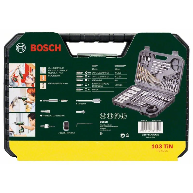 Sada príslušenstva Bosch V-Line 103-dielna — Bosch 103-dielna sada vrtákov a skrutkovacích bitov