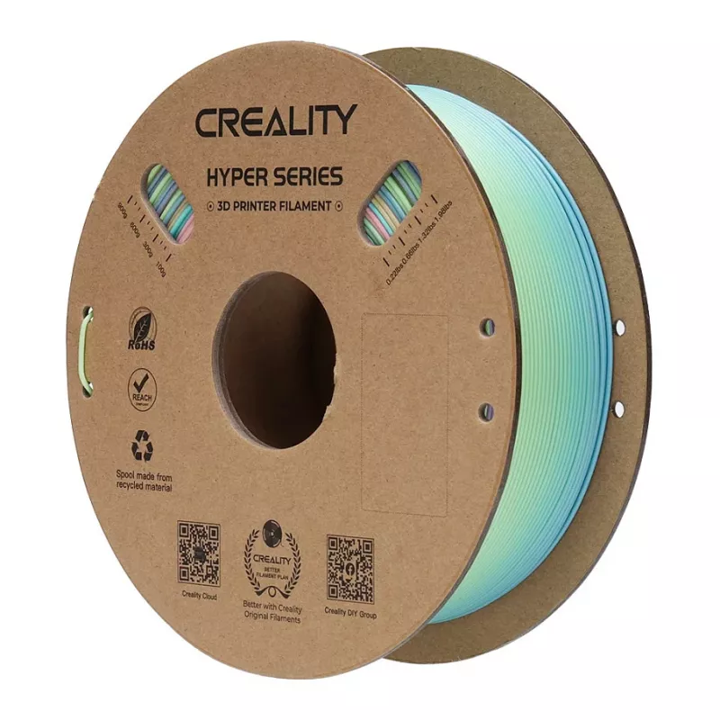 3D tlačový filament Creality PLA 1,75 mm, 1 kg – modrá/zelená/ružová (Creality 3301010424)