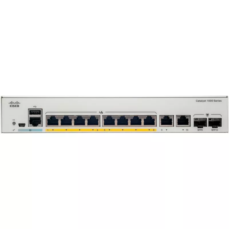 Catalyst 1000-8FP-E-2G-L - switch - spravovaný - 8 x 10/100/1000 (PoE+)