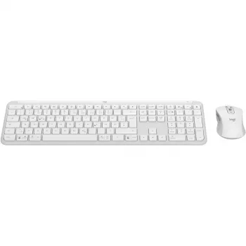 Logitech MK950 Signature Slim Klávesnica Myš vrátane Office RF Wireless + Bluetooth QWERTZ Deutsch grafitová biela