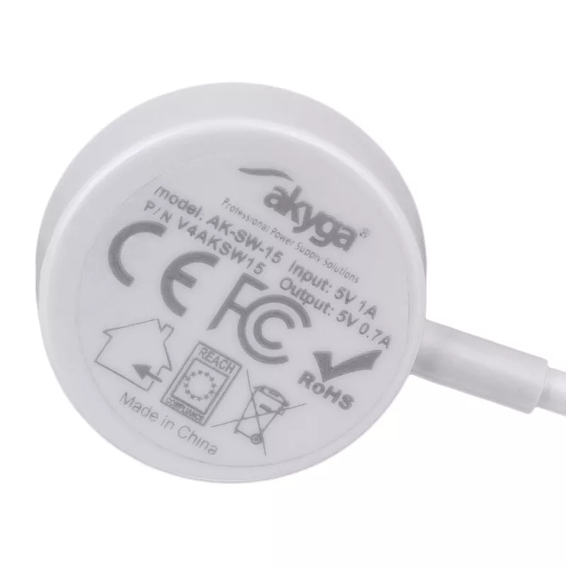 Akyga AK-SW-15 magnetický nabíjací kábel pre Apple Watch, USB, 1 m, biely (AK-SW-15)
