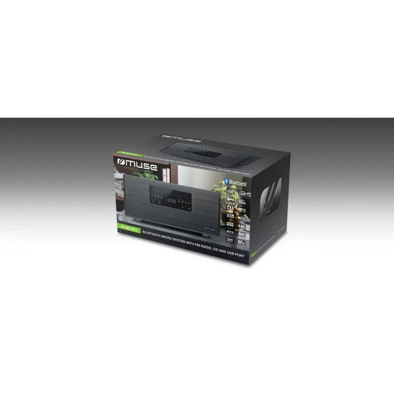 Muse | Bluetooth Micro System | M-692 BTC | Áno | 2 x 30 W | Bluetooth | čierna | NFC funkcie | bezdrôtové pripojenie