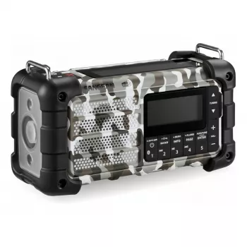 Prenosné núdzové rádio Sangean MMR-99 DAB+ s ručnou kľukou a solárnym nabíjaním, Artic Camo