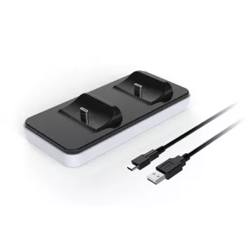Nabíjacia stanica SUBSONIC SA5608 pre ovládače PlayStation 5 s dvoma rýchlonabíjacími miestami a LED indikátormi