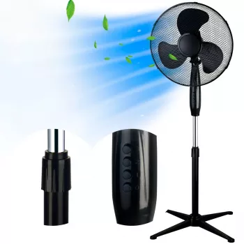 Stojanový ventilátor Extralink Bryza ESF-40D-BL — 40 cm, 3 lopatky, 3 rýchlosti