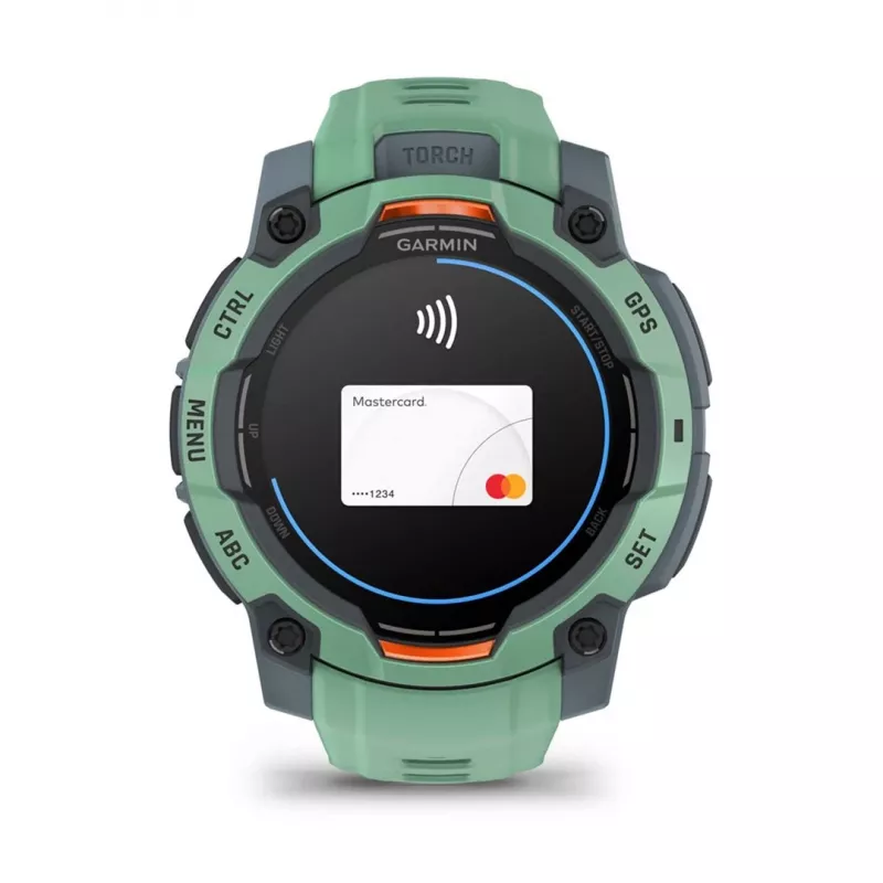 Garmin Instinct 3 AMOLED 3,05 cm (1,2) 45 mm digitálny 390 x 390 pixelov dotyková obrazovka zelená GPS (satelit)