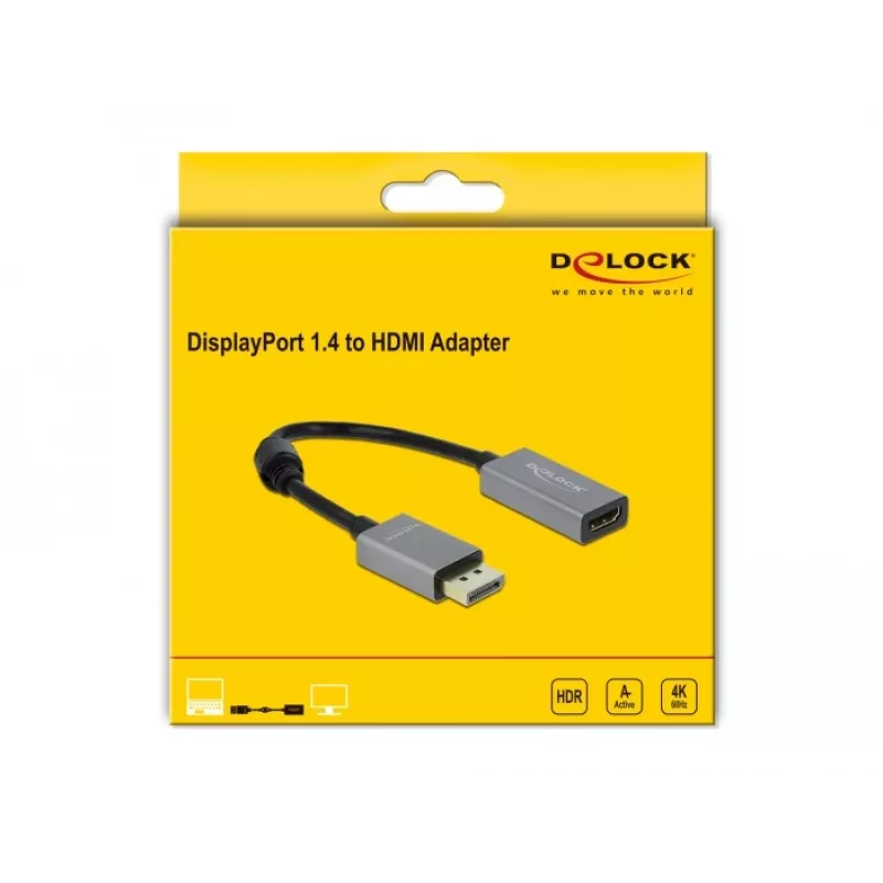 Aktívny DisplayPort 1.4 na HDMI adaptér DeLOCK 66436