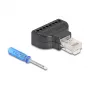 DeLOCK 90654 káblový adaptér RJ45 8-pólová svorkovnica čierny