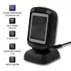 Pevný 1D/2D čítač čiarových kódov QOLTEC 50864, LED senzor, USB (káblový), čierny, 145×85×80 mm