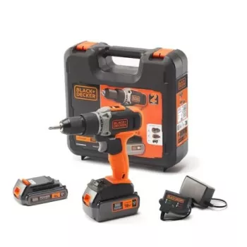 BLACK & DECKER | Akumulátorová vŕtačka/skrutkovač s batériou 2,0 Ah / 4,0 Ah | BCD003MEM2K-QW | 18 V | 2,0/4,0 Ah | lítiová